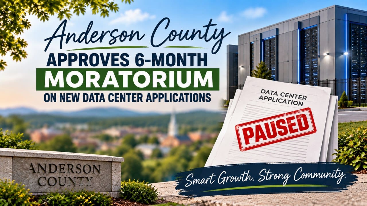 Anderson County Approves 6-Month Moratorium on New Data Center Applications