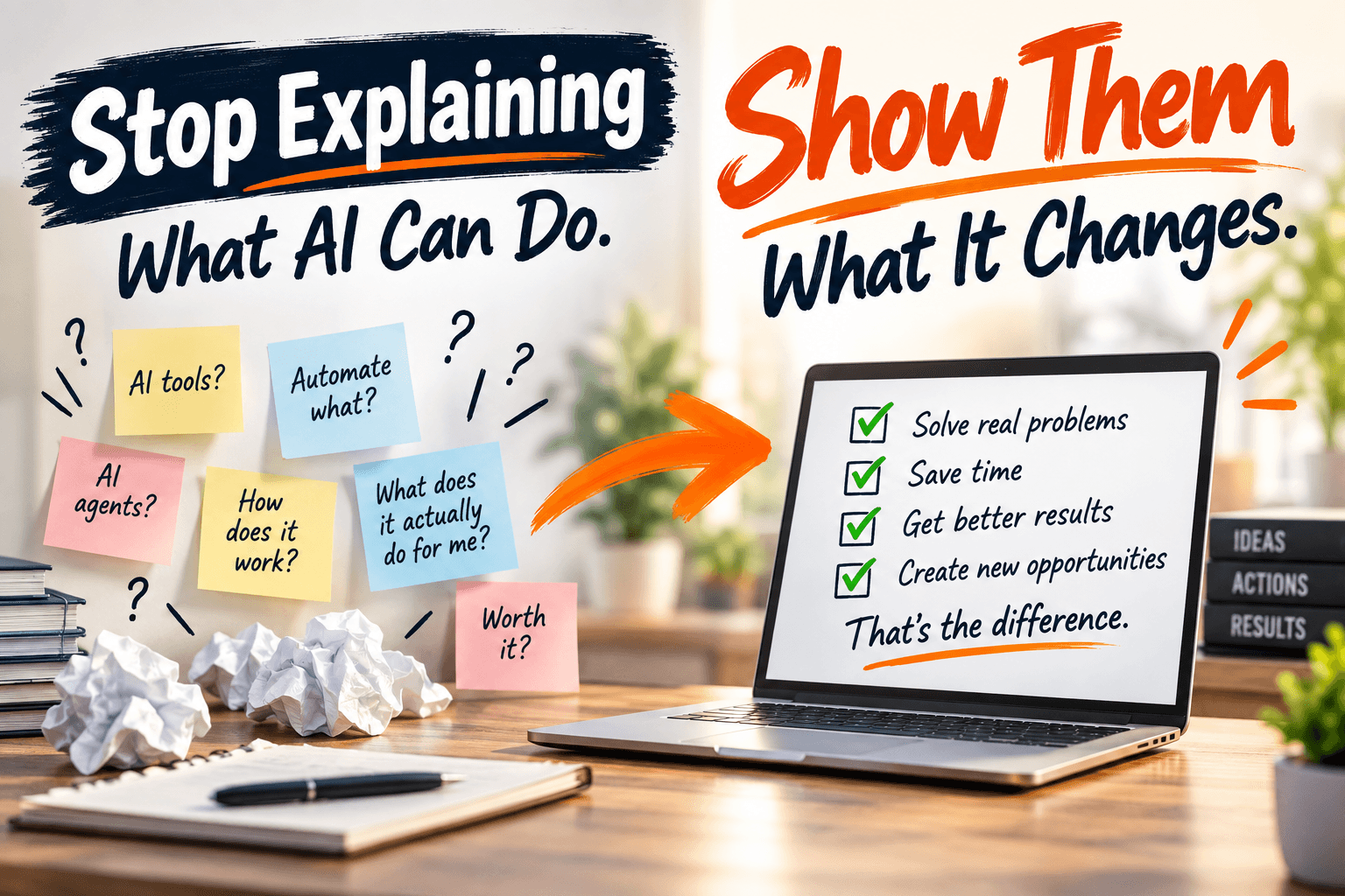 Stop Explaining What AI Can Do. Show Them What It Changes.