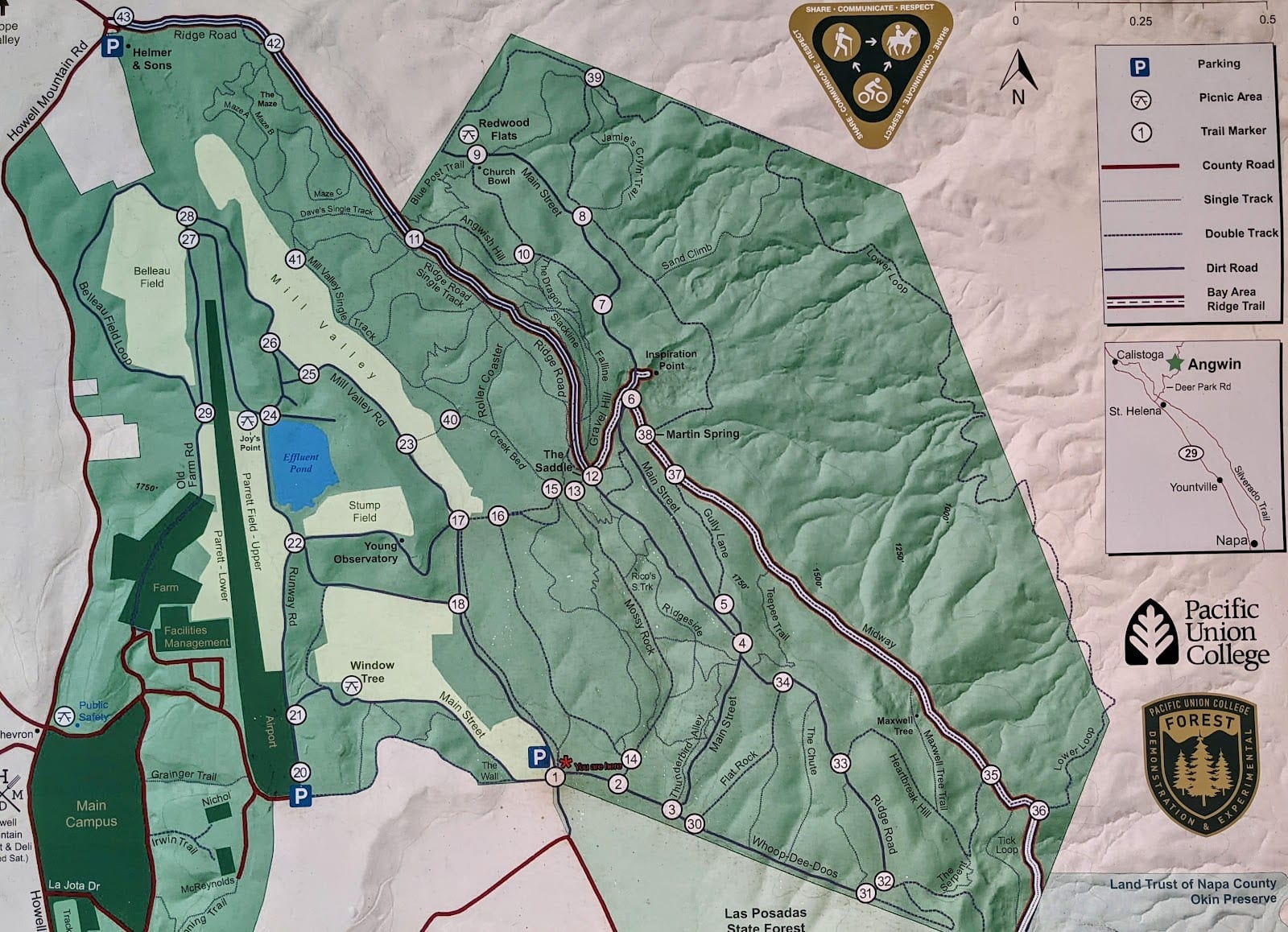 Pacific Union College Forest trailhead