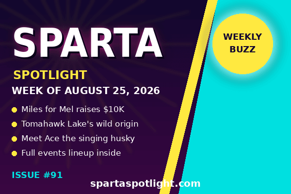 ποΈ Miles for Mel's $10K milestone, Tomahawk Lake's origin story & a singing husky needs you - Sparta's Weekly Buzz