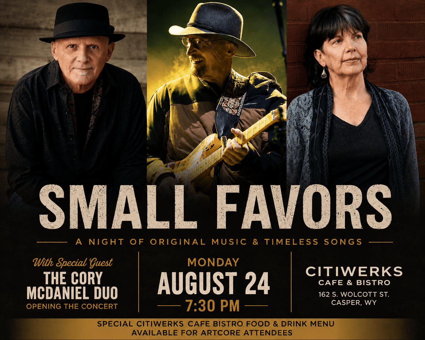 Small Favors Brings a Seasoned Musical Trio to Casper Tonight