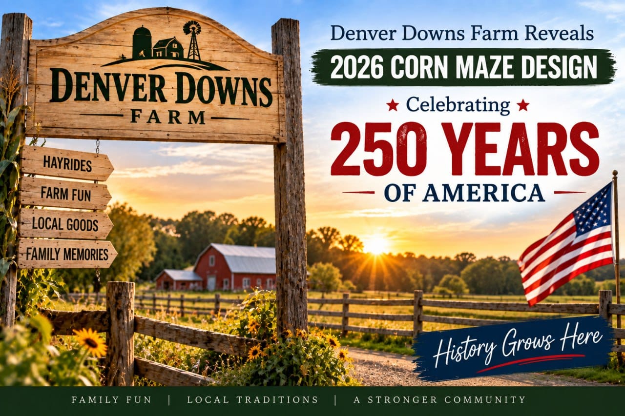 Denver Downs Farm Reveals 2026 Corn Maze Design Celebrating 250 Years of America