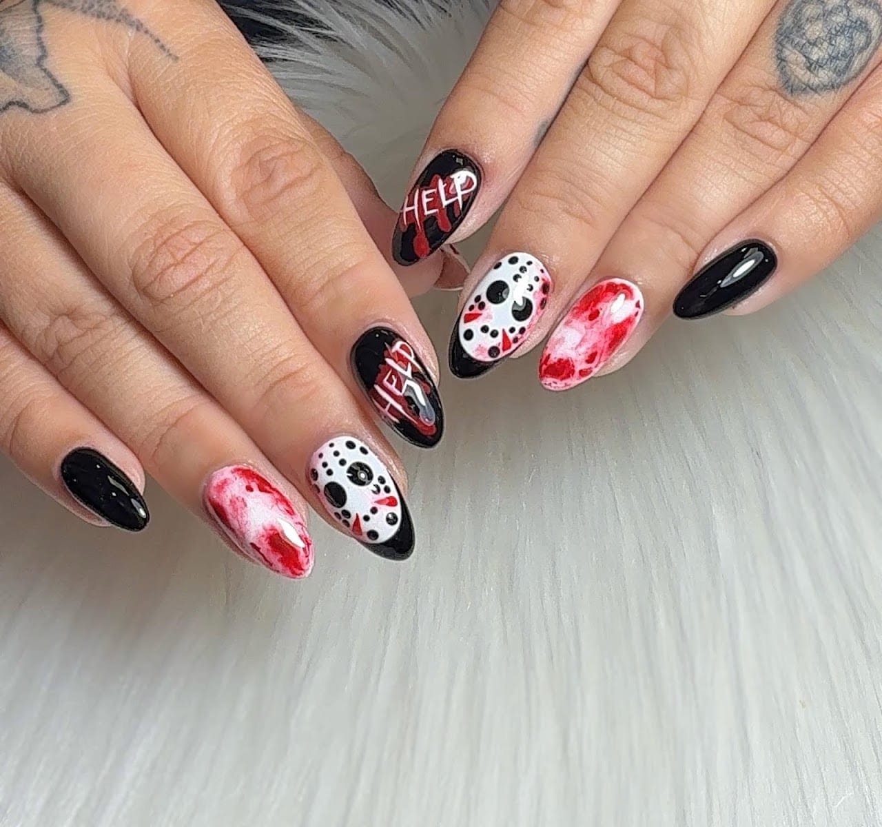 Pink & White Nails