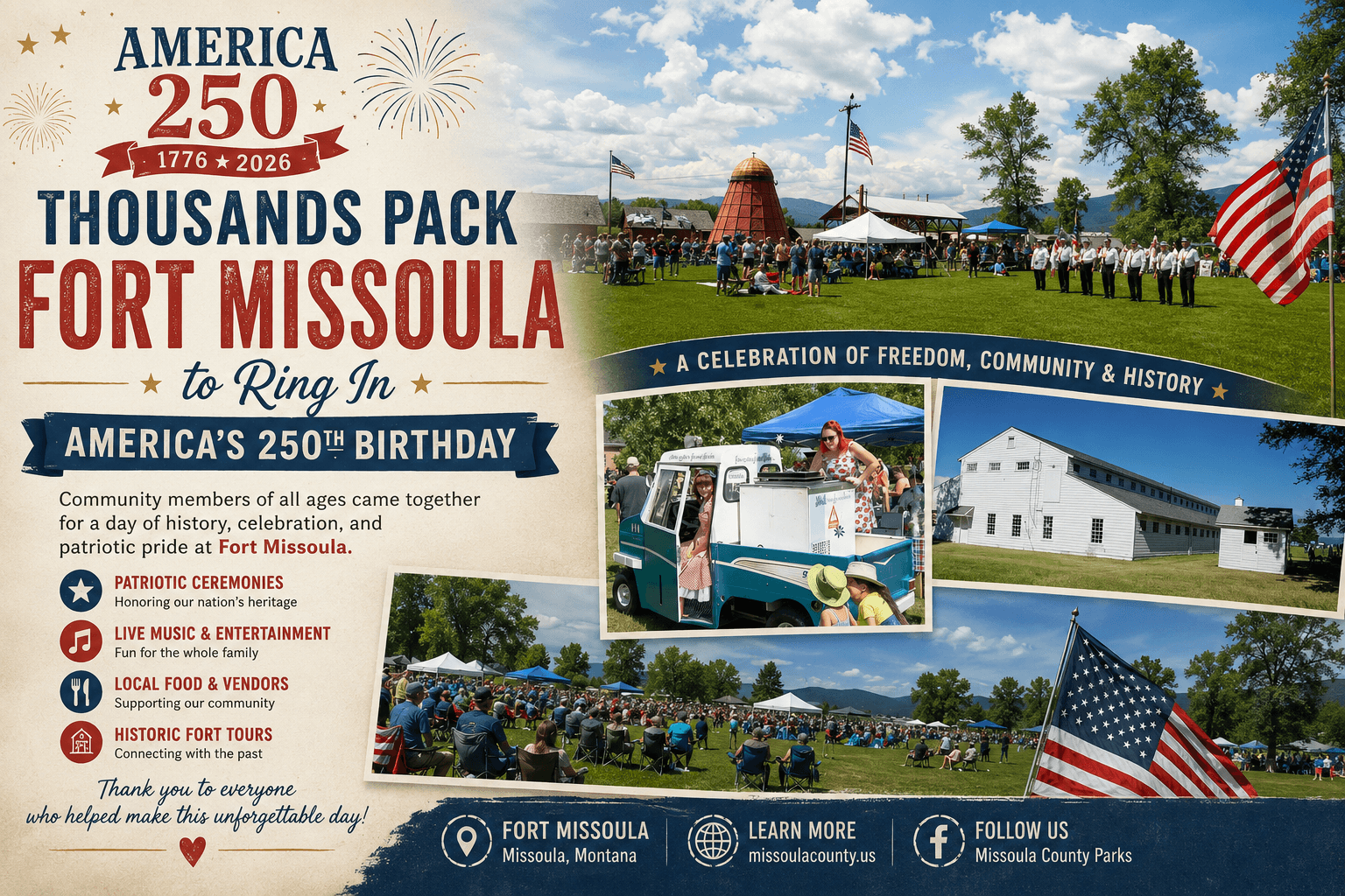 Thousands Pack Fort Missoula to Ring In America's 250th Birthday