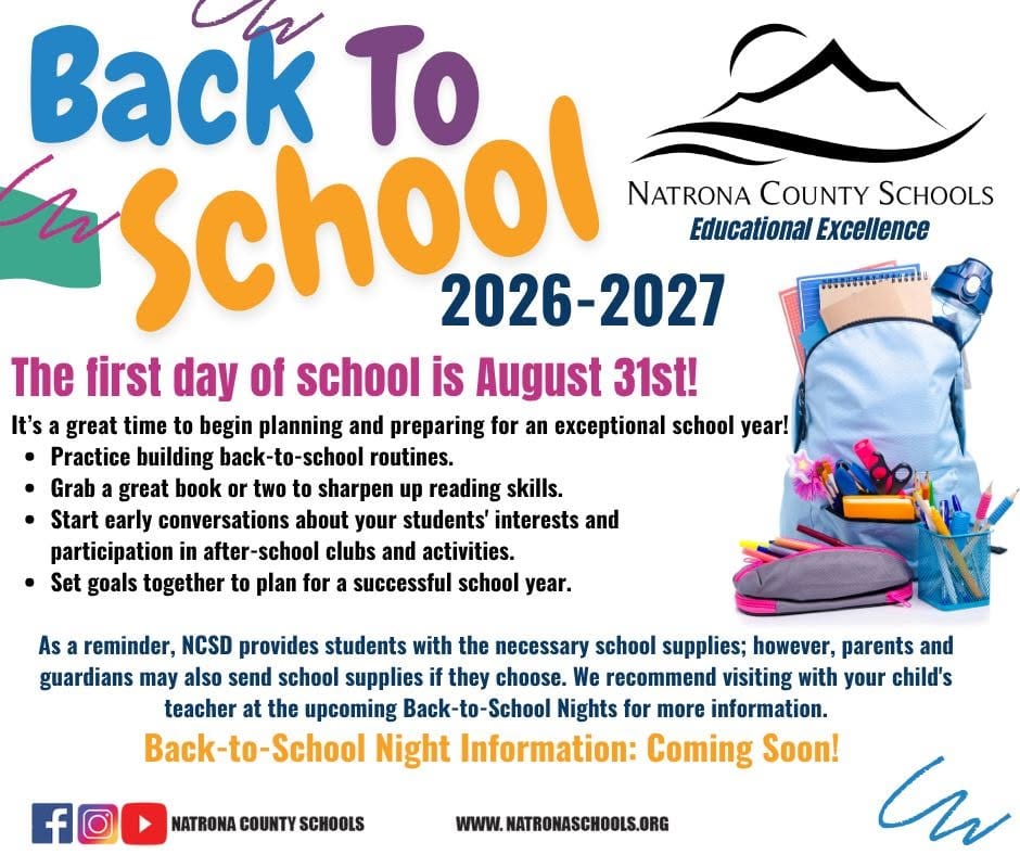 Natrona County Students Return to Class August 31 as Families Prepare for New School Year