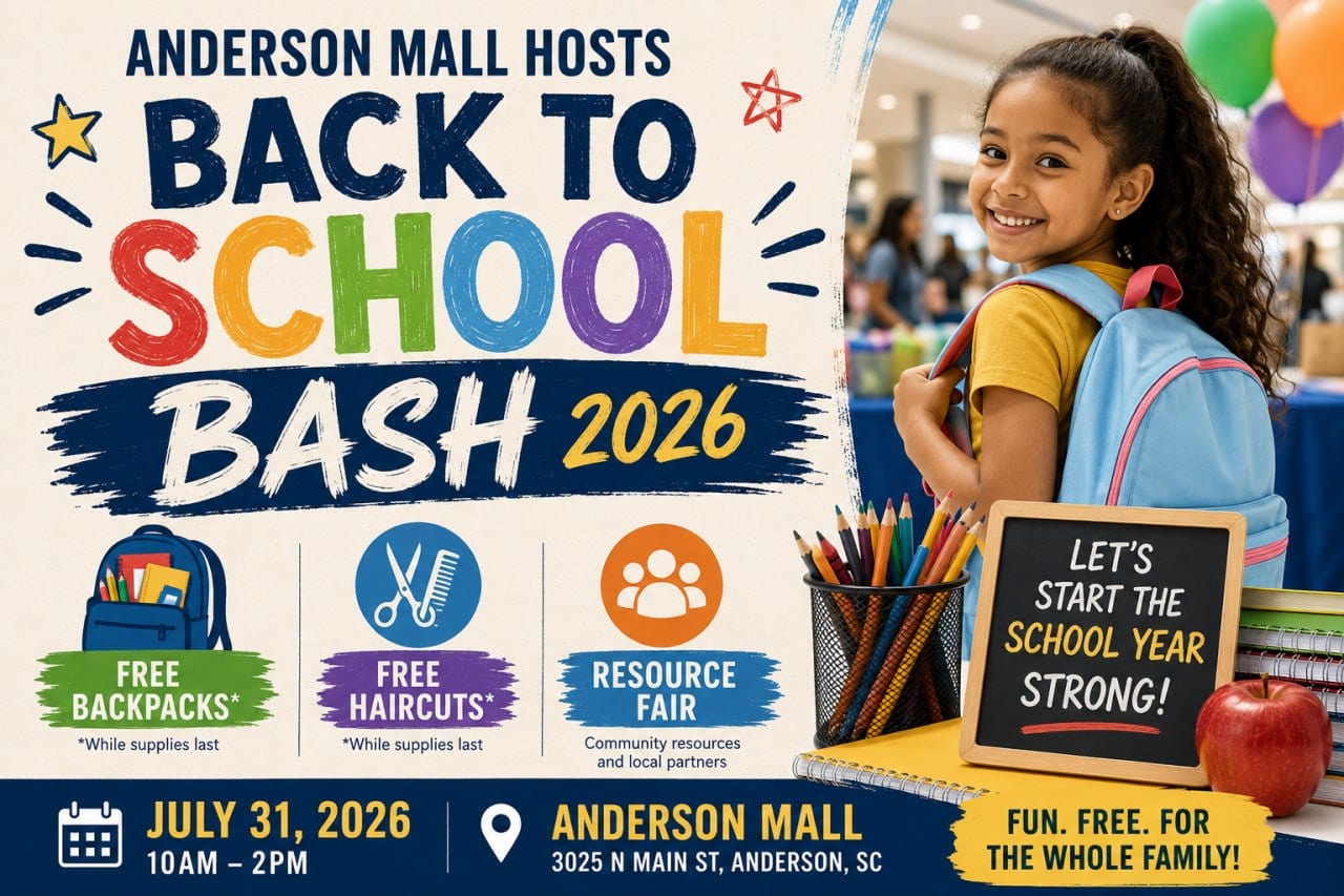 Anderson Mall Hosts Back to School Bash 2026: Free Backpacks, Haircuts & Resource Fair July 31
