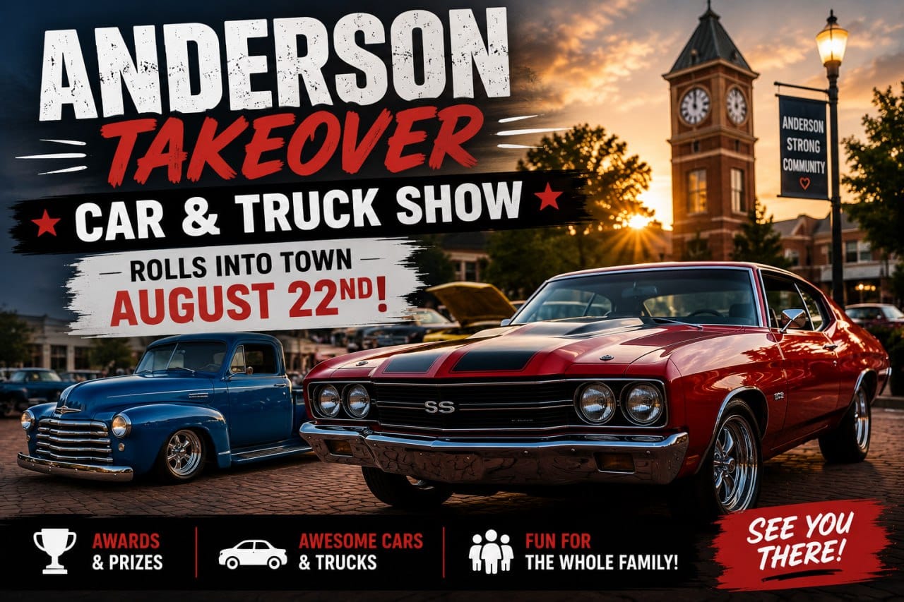 Anderson Takeover Car & Truck Show Rolls Into Town August 22nd