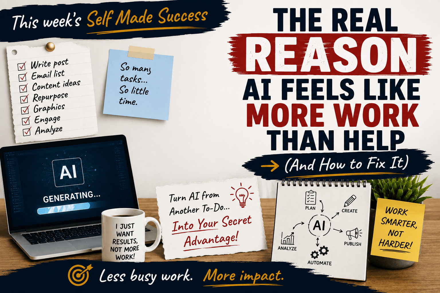 The Real Reason AI Feels Like More Work Than Help (And How to Fix It)  ~ This week's Self Made Success