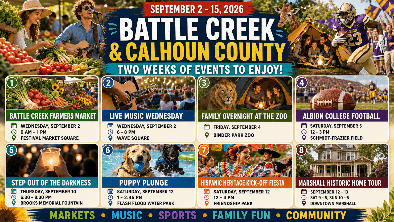 Battle Creek and Calhoun County Events, September 2-15, 2026