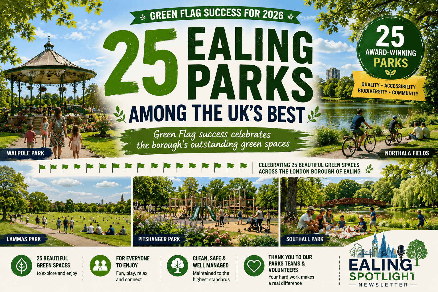 25 Ealing Parks Win Green Flag Awards 2026 | Ealing Spotlight