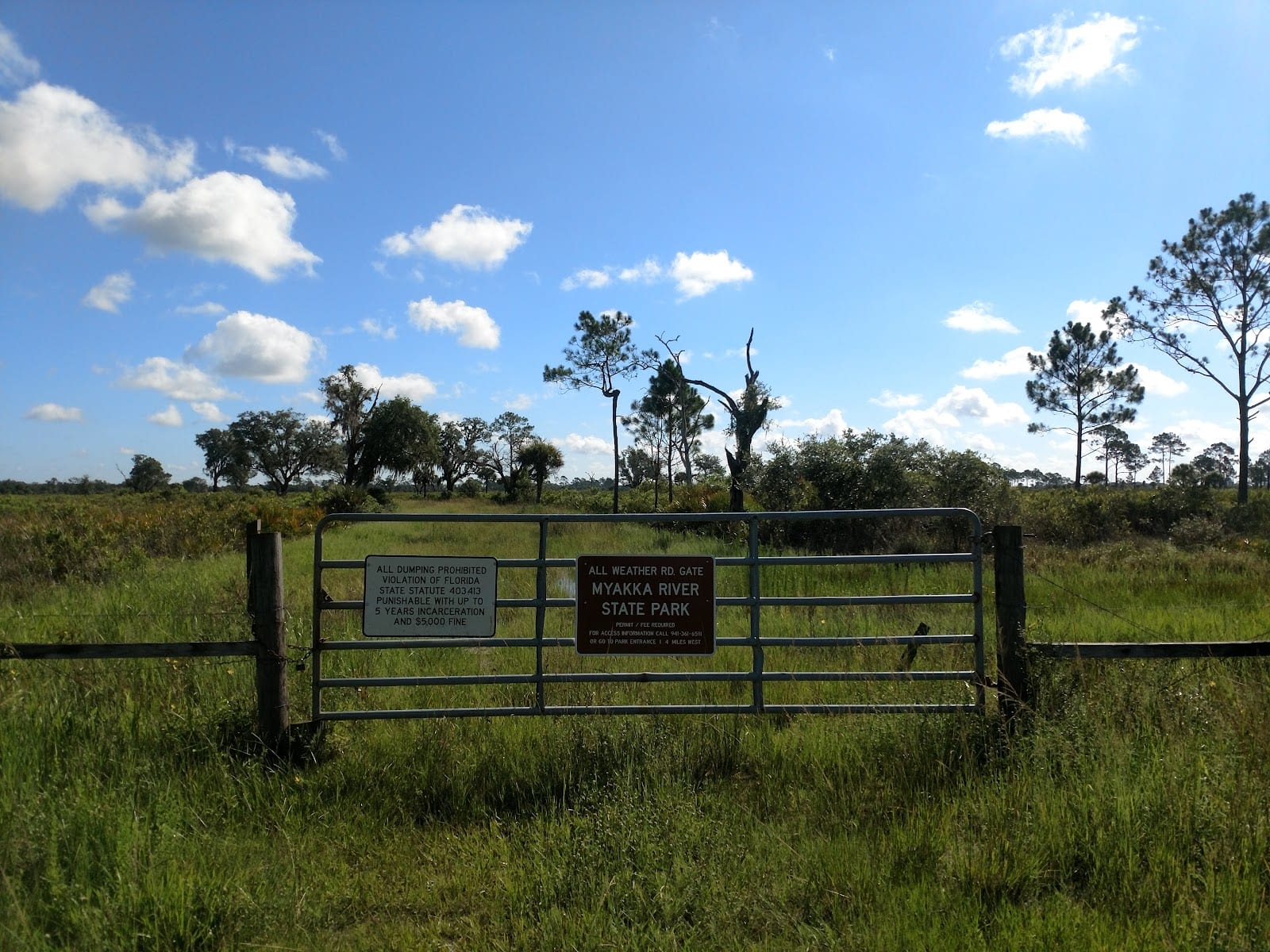 Myakka River State Park All Weather Road Gate