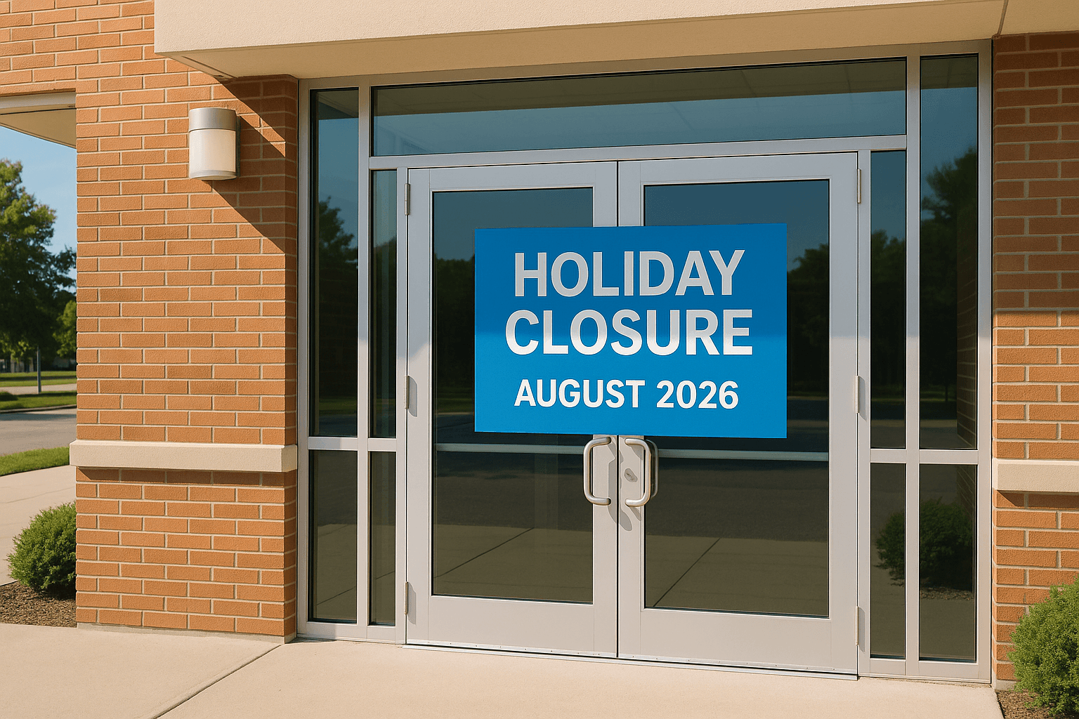 HOLIDAY CLOSURE – AUGUST 2026