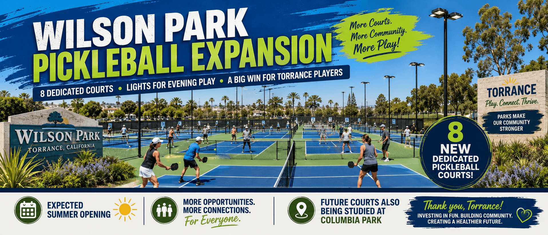 Eight New Pickleball Courts Near the Finish Line at Wilson Park