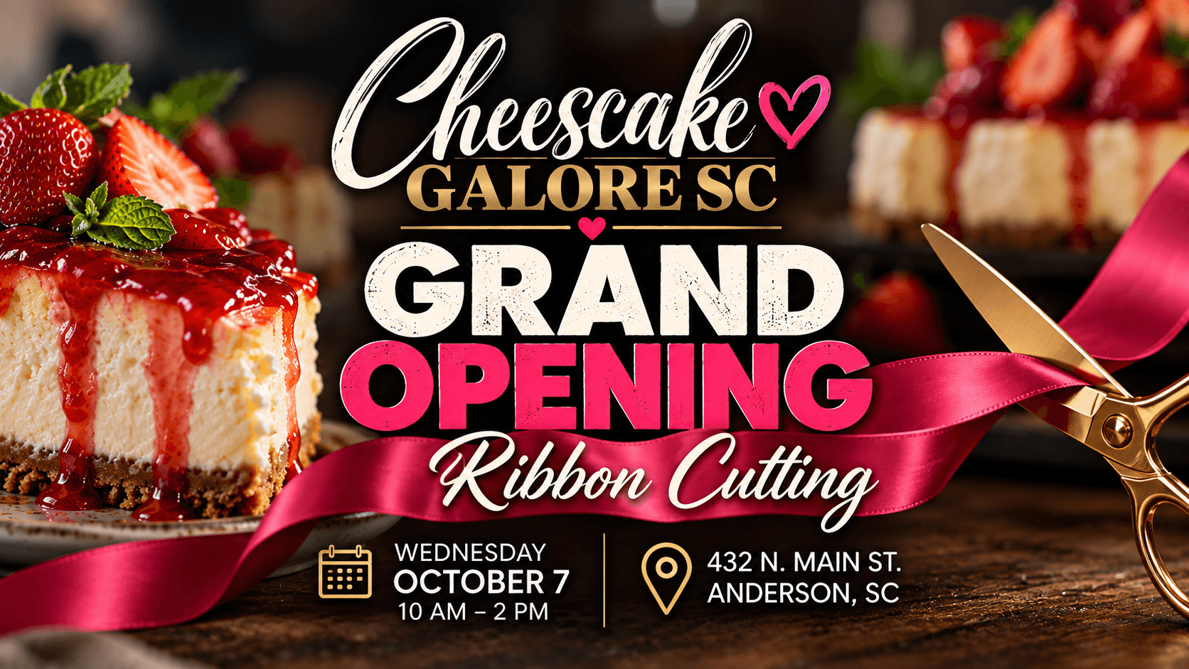 Cheesecake Galore SC Celebrates Grand Opening in Anderson October 7