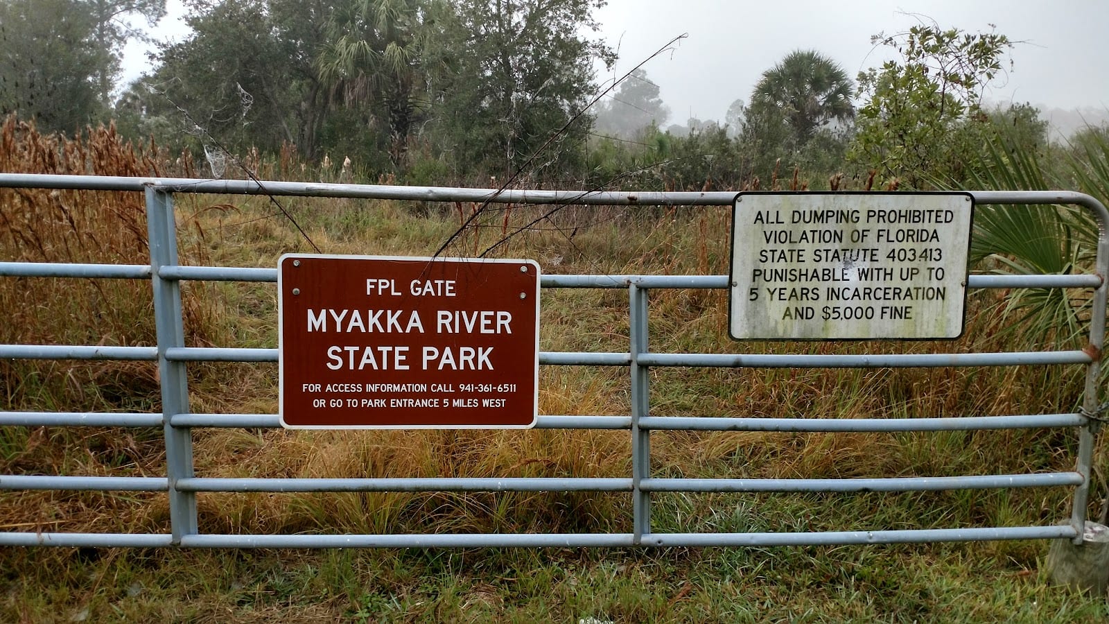 Myakka River State Park FPL Gate