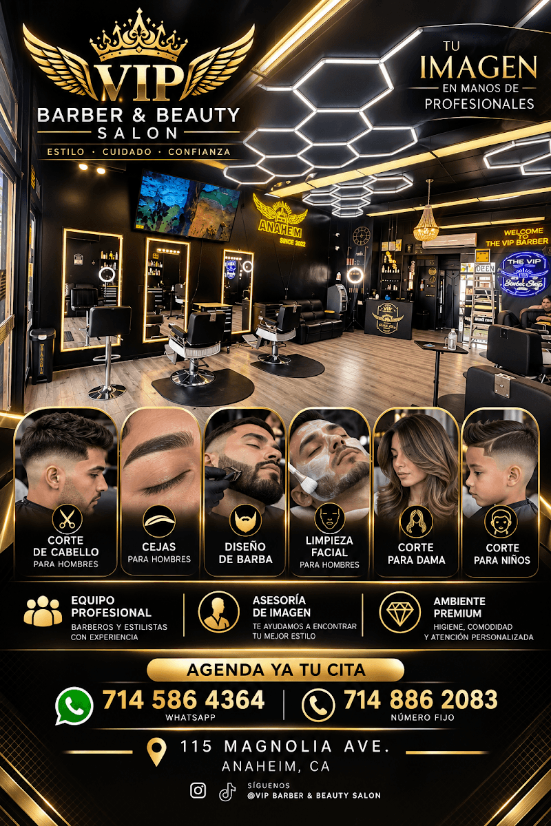 the vip barber shop and beauty salon.