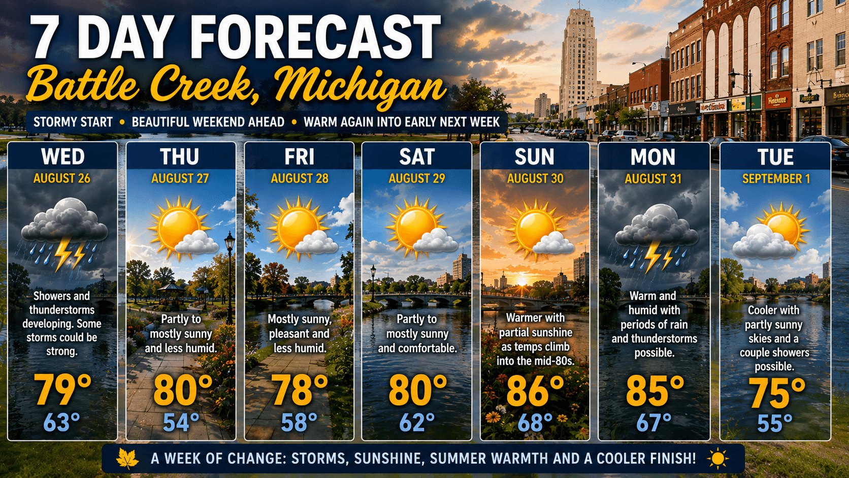 Stormy Start Gives Way to a Beautiful Late-Summer Weekend
