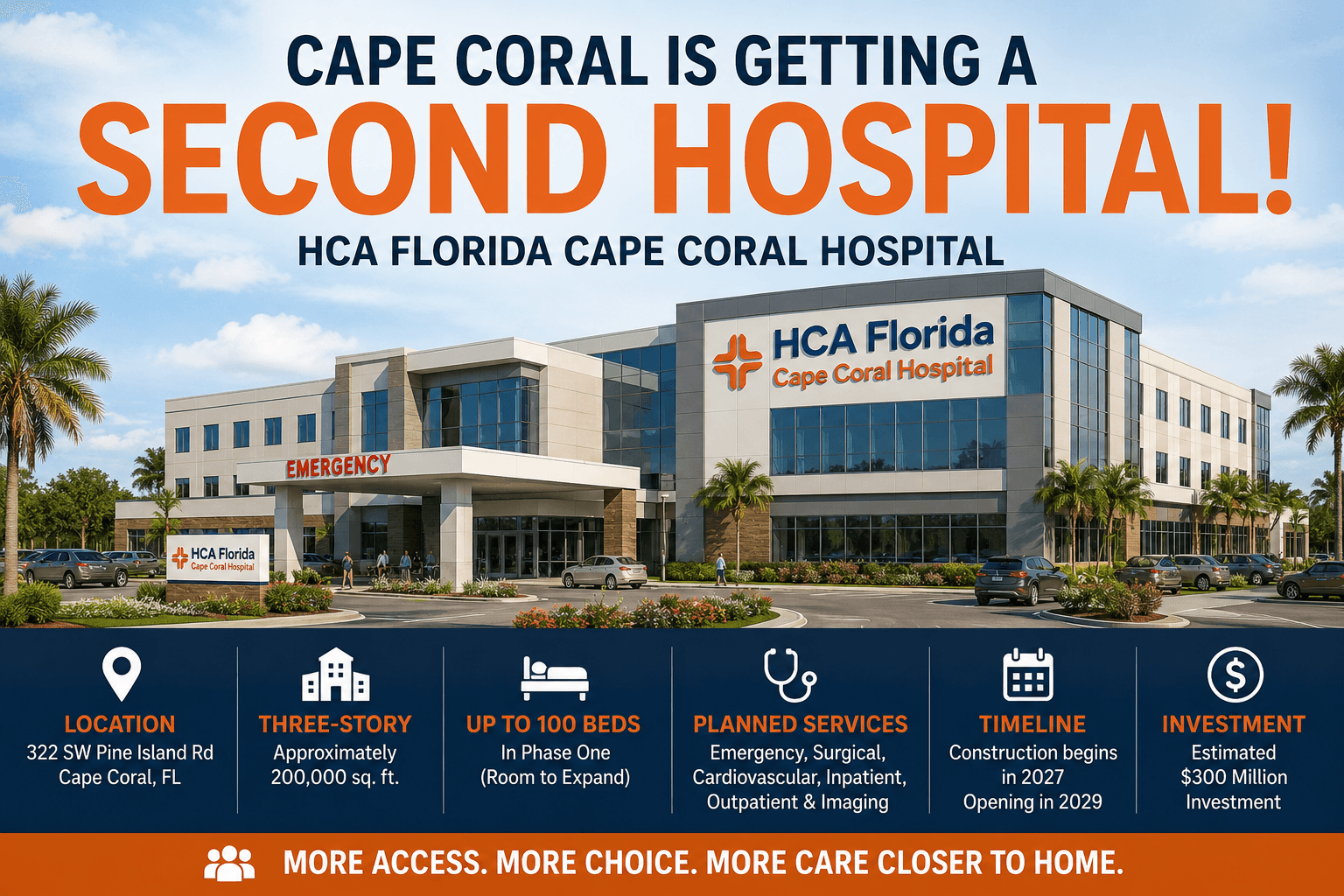 HCA Florida Cape Coral Hospital Coming to Cape Coral, FL
