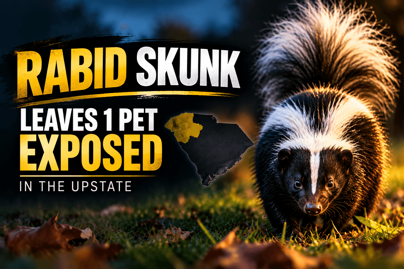Rabid Skunks in Upstate, SC Expose Pet to Rabies