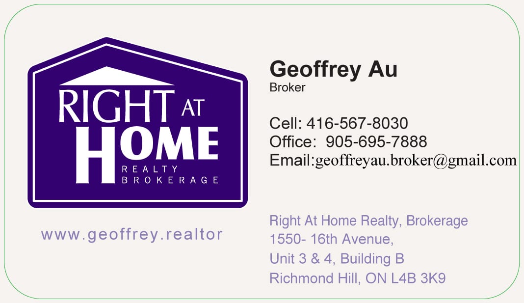 Geoffrey Au - Real Estate Broker-Right at Home Realty Inc