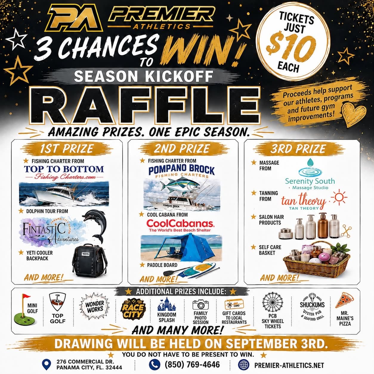  Premier Athletics NWFL Kicks Off the Season with Fundraiser Raffle Featuring Fishing Charters, Beach Gear & More
