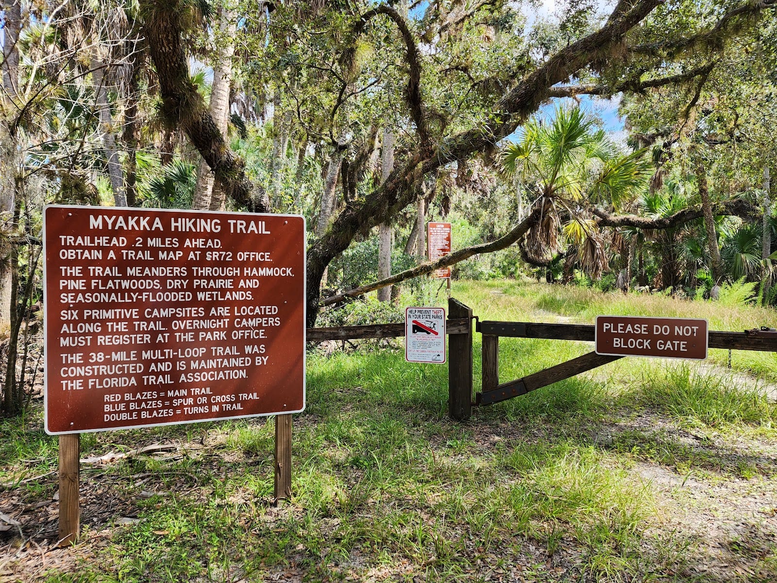 Myakka River State Park - Fox's Low Road Trail Head