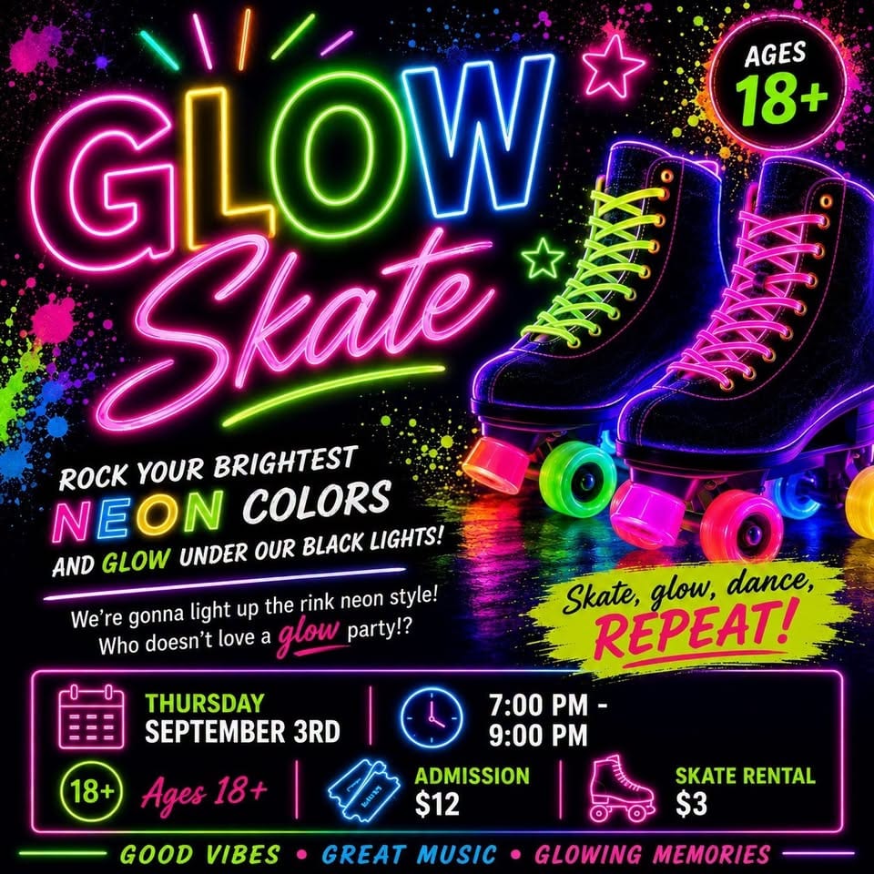 Glow Skate Adult Night Brings a Neon Twist to Friday Night