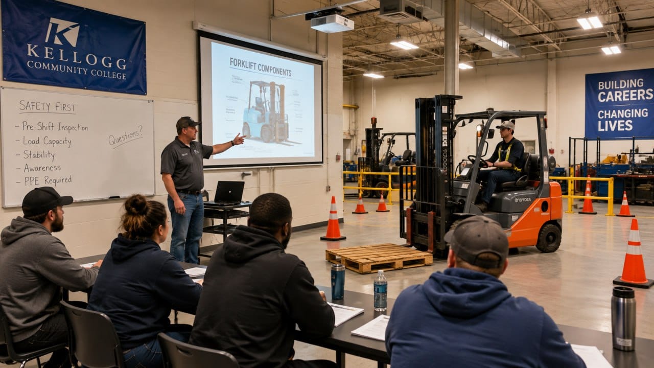 KCC Offering Free Forklift and Electrical Training for Battle Creek Residents Starting October 12