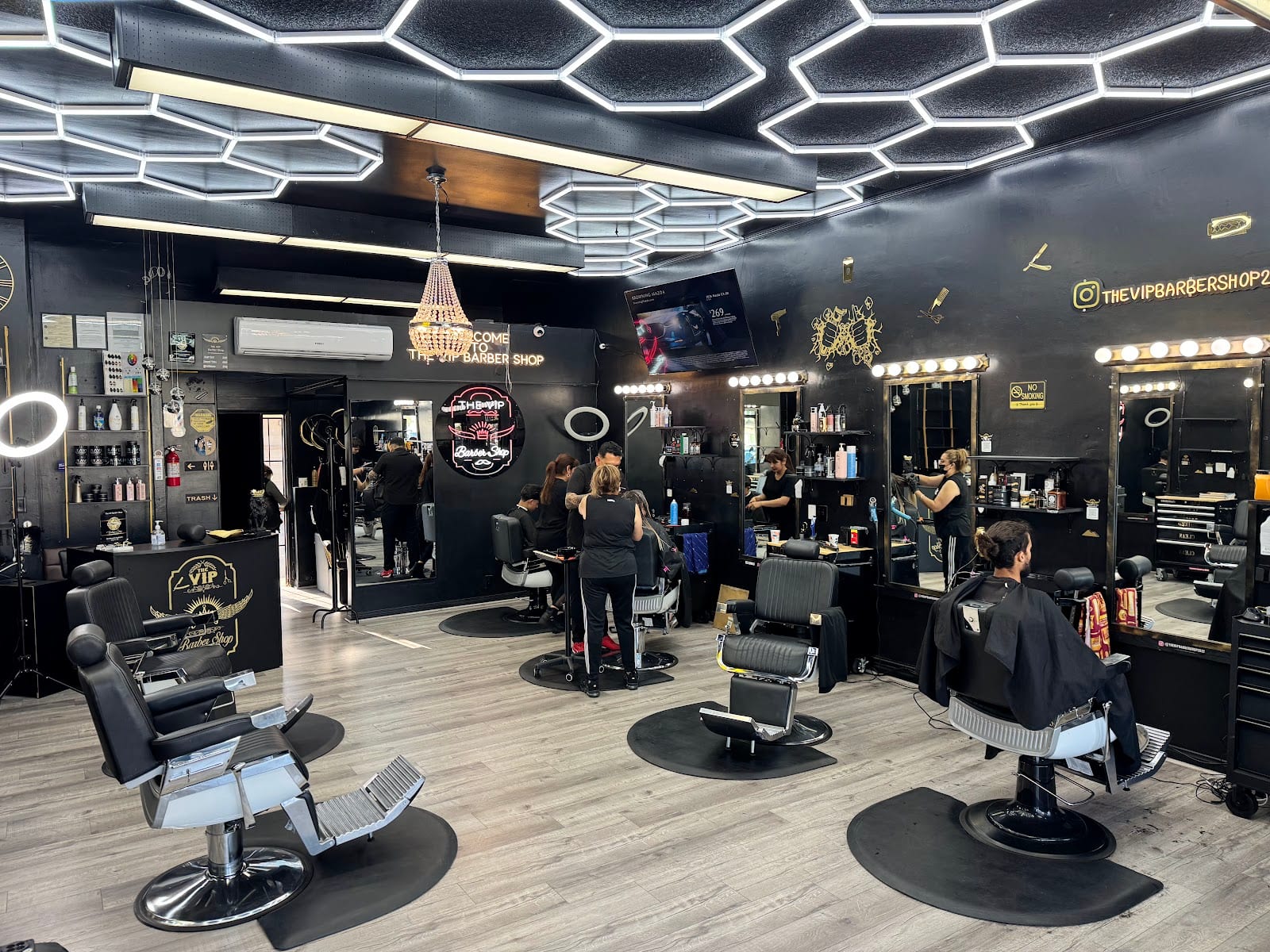 the vip barber shop and beauty salon.