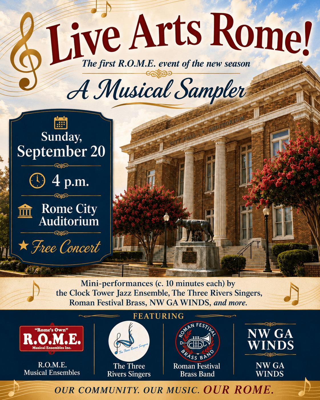 R.O.M.E. Joins With Multiple Local Performers and Ensembles for Free Concert