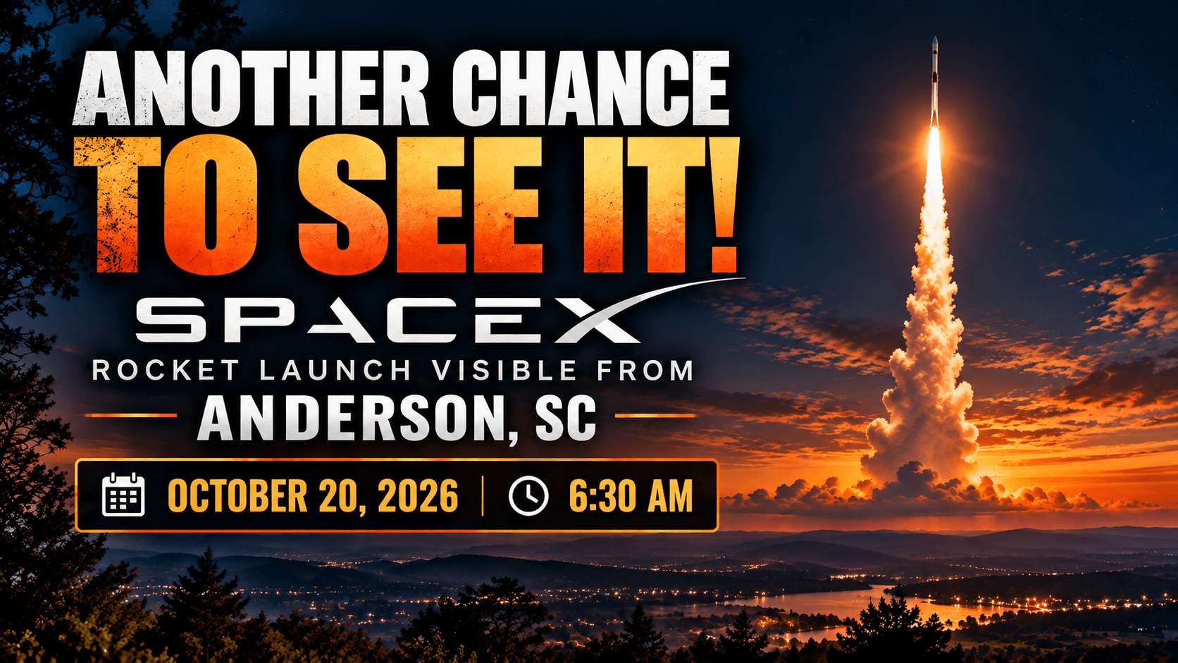 SpaceX Rocket Launch October 20: Anderson SC Viewing Tips