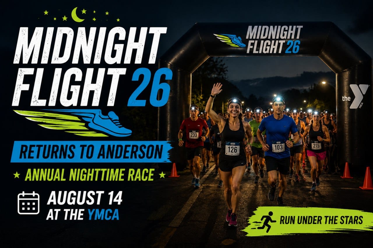 Midnight Flight 26 Returns to Anderson: Annual Nighttime Race Set for August 14 at YMCA