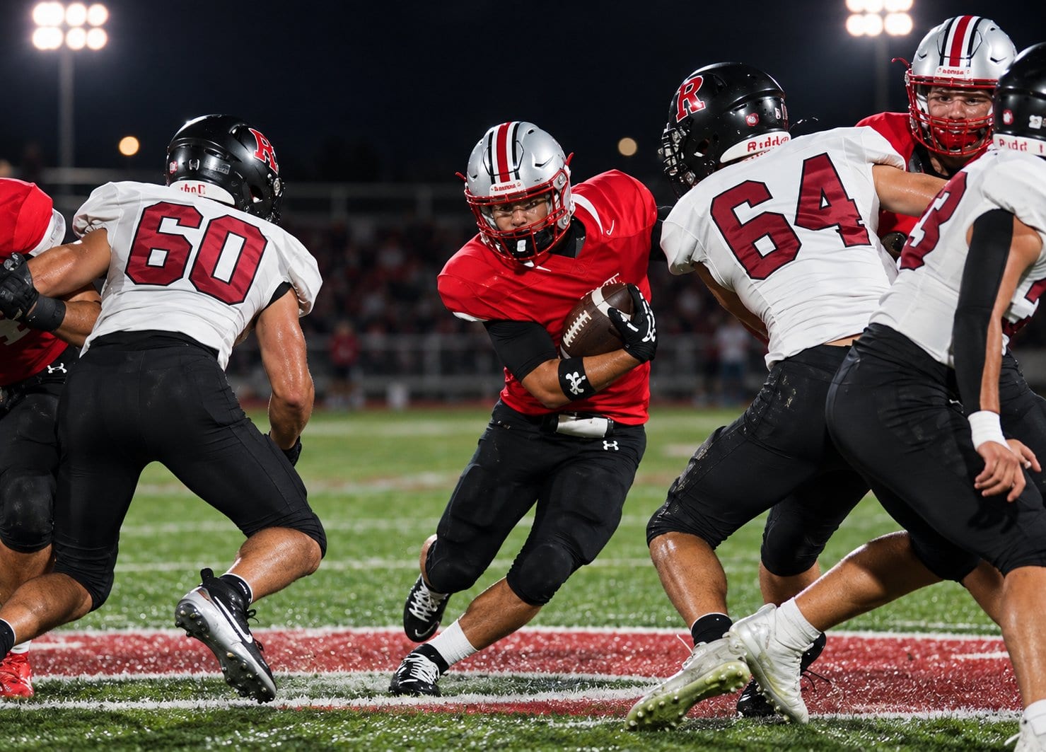 AI-generated illustration of high school football action