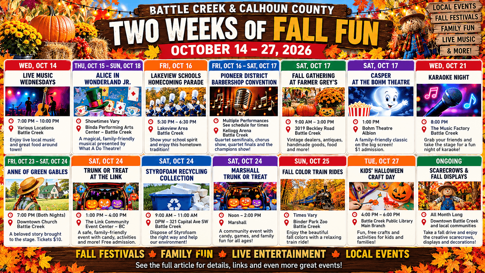 Two Weeks of Fall Fun in Battle Creek & Calhoun County