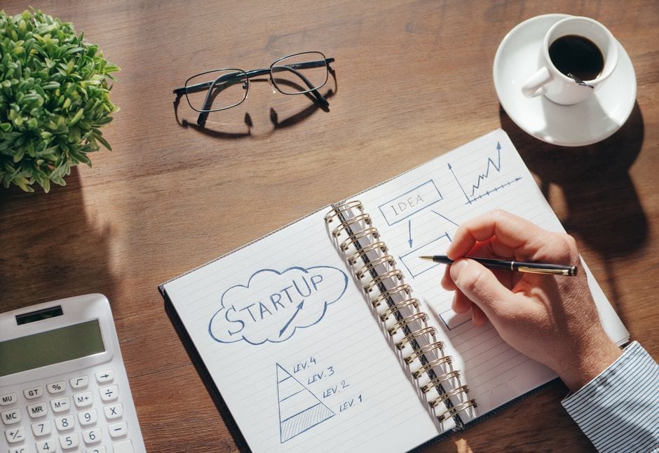 Illustrative stock photo of a planning notebook, glasses and coffee