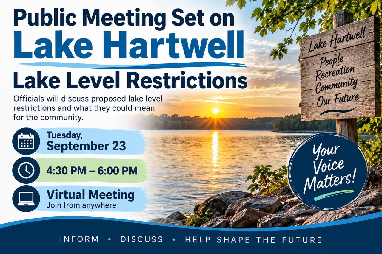 Public Meeting Set on Lake Hartwell Lake Level Restrictions