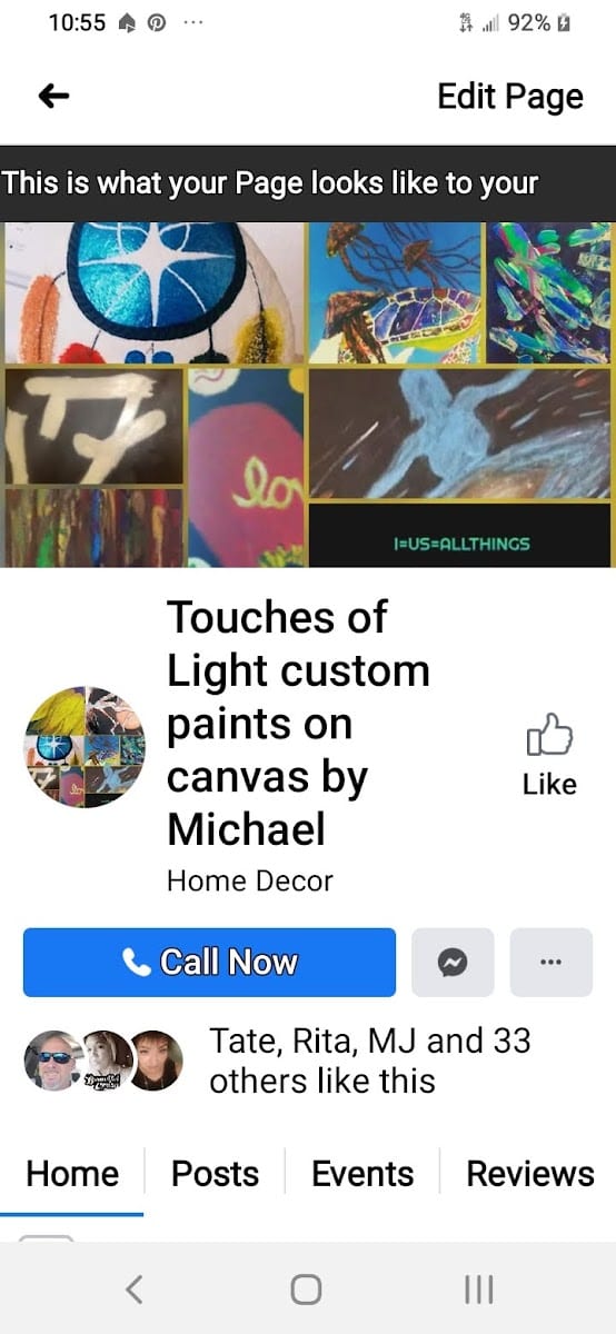 Touches of light custom paints on canvas by Michael