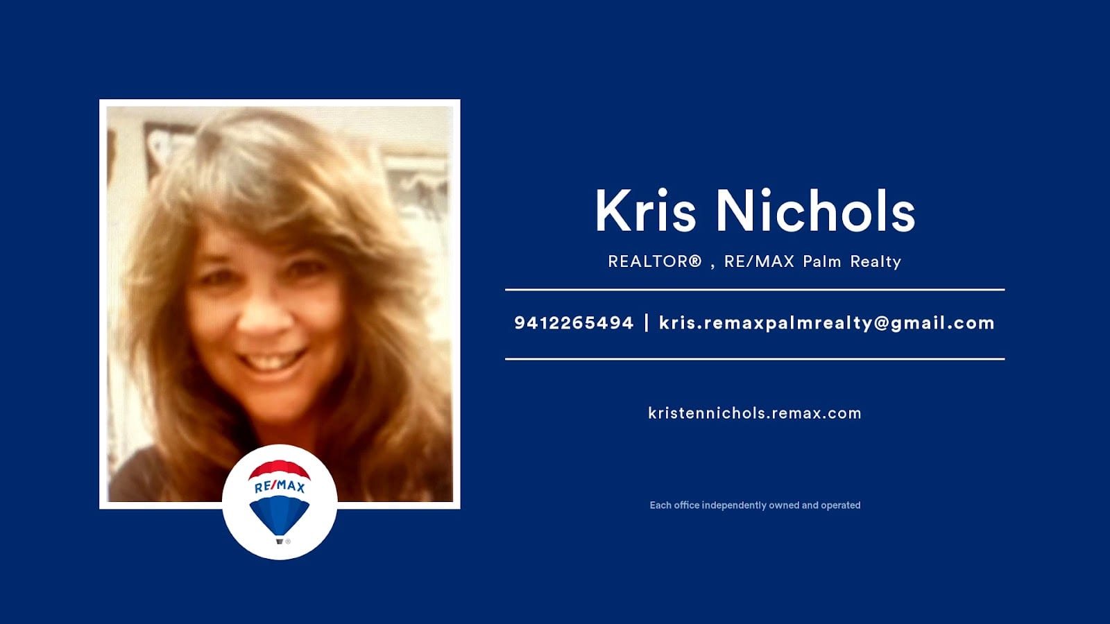 Kris Nichols Realtor® ABR®, SRES® GRI, PSA, CFRM, Remax Palm Realty, Southwest Florida, photo 3