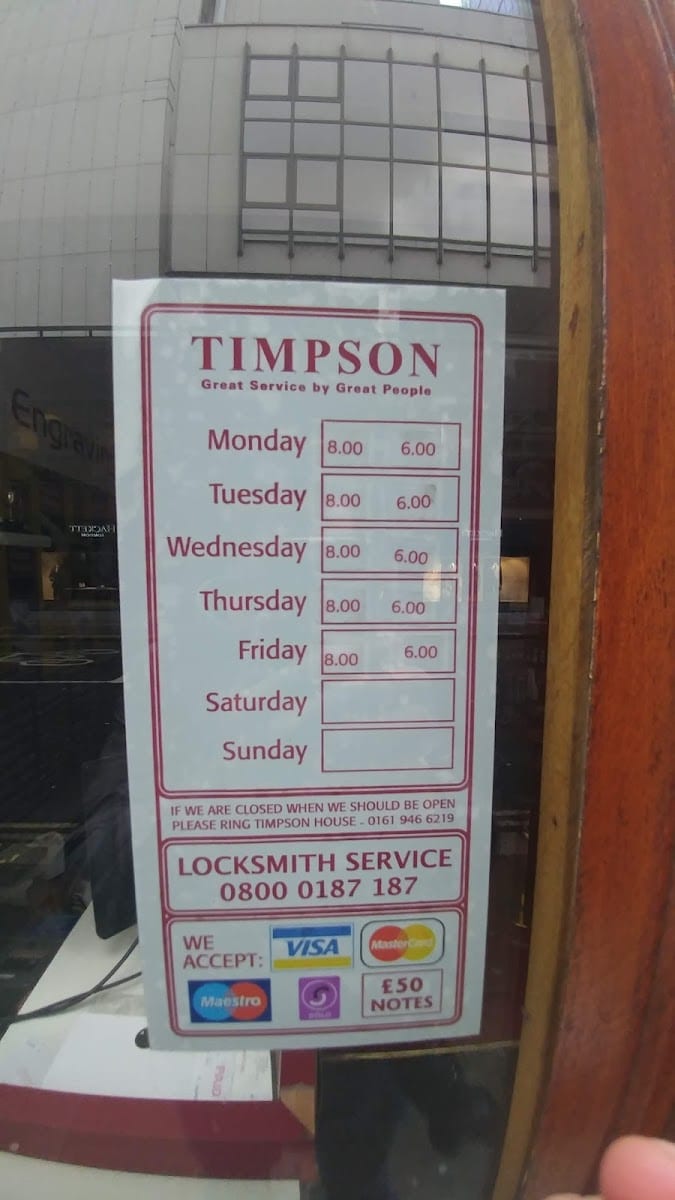 Timpson Locksmiths and Safe Engineers