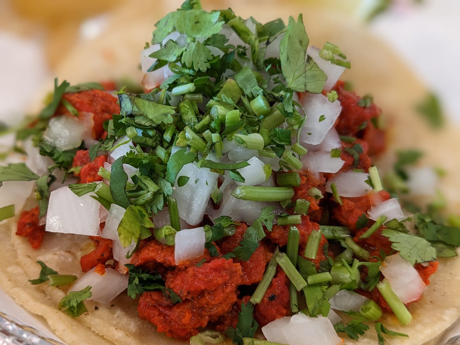 Taco Verde and Salsa Bar